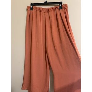 Orange wide leg pant size L.
